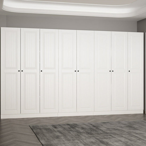 Dulap din pal, cu 8 usi, Noah 8251 Alb, l360xA35xH210 cm