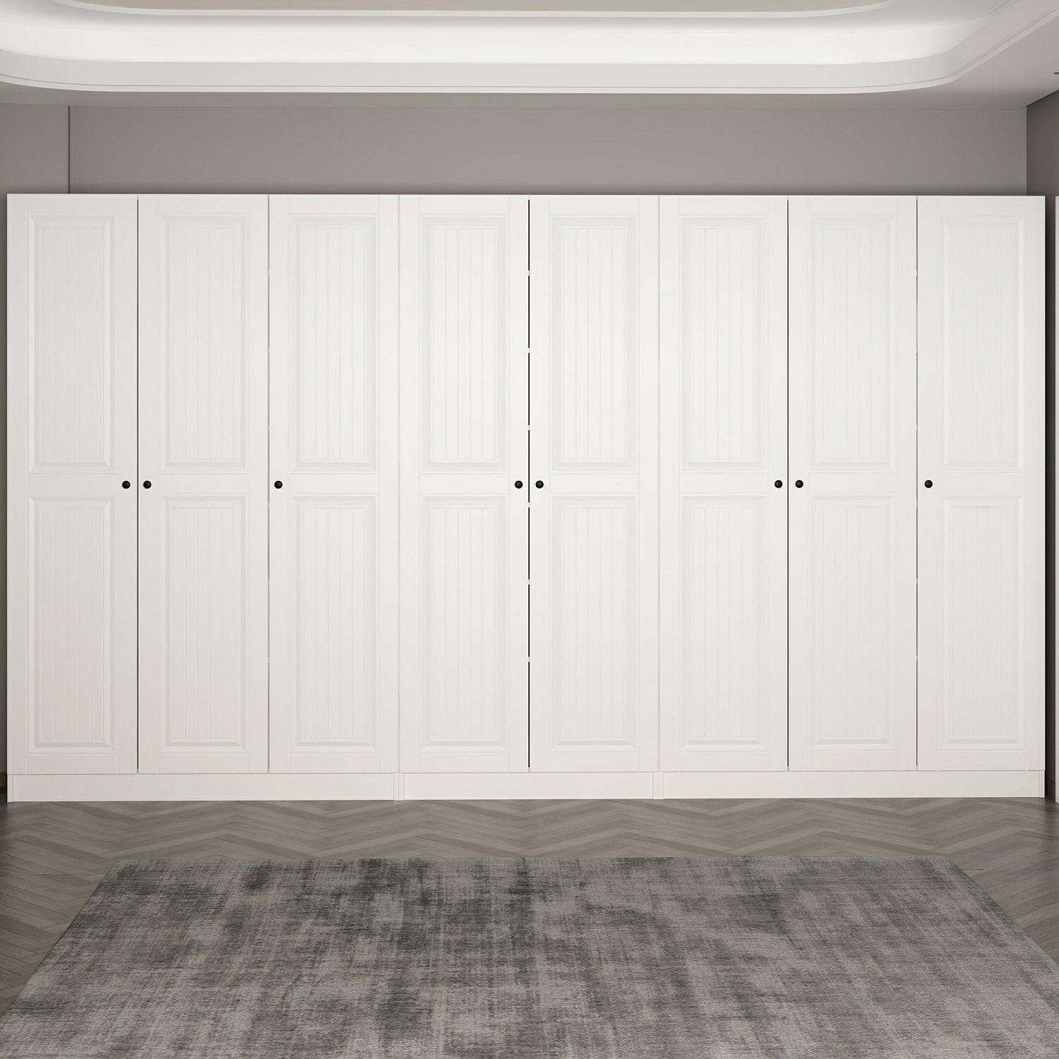 Asir Dulap din pal, cu 8 usi, Noah 8251 Alb, l360xA35xH210 cm