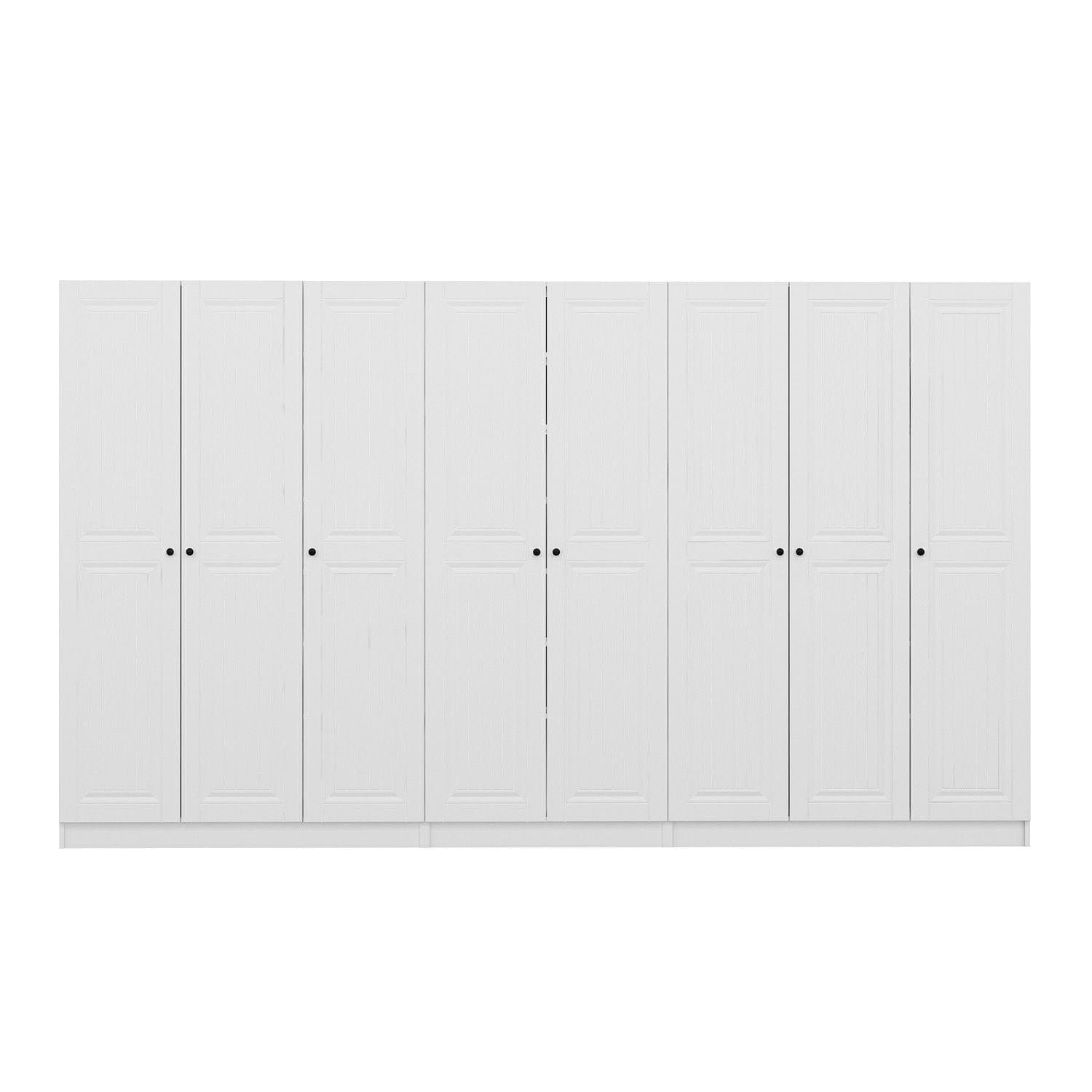 Dulap din pal, cu 8 usi, Noah 8251 Alb, l360xA35xH210 cm (4)