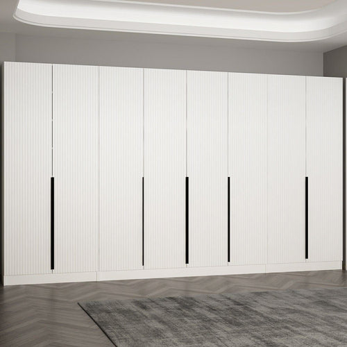 Asir Dulap din pal, cu 8 usi, Noah 8261 Alb, l360xA35xH210 cm