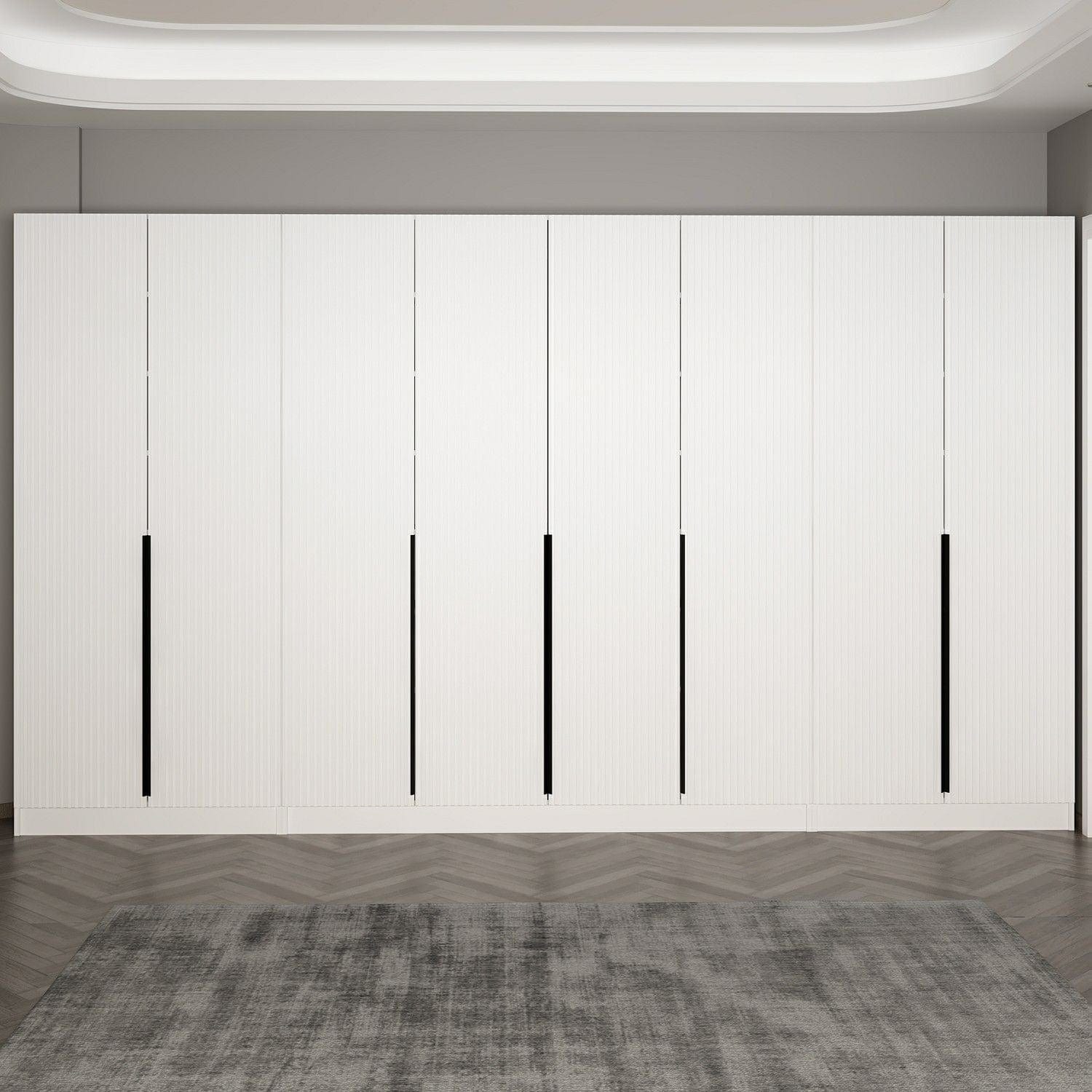 Dulap din pal, cu 8 usi, Noah 8261 Alb, l360xA35xH210 cm (1)