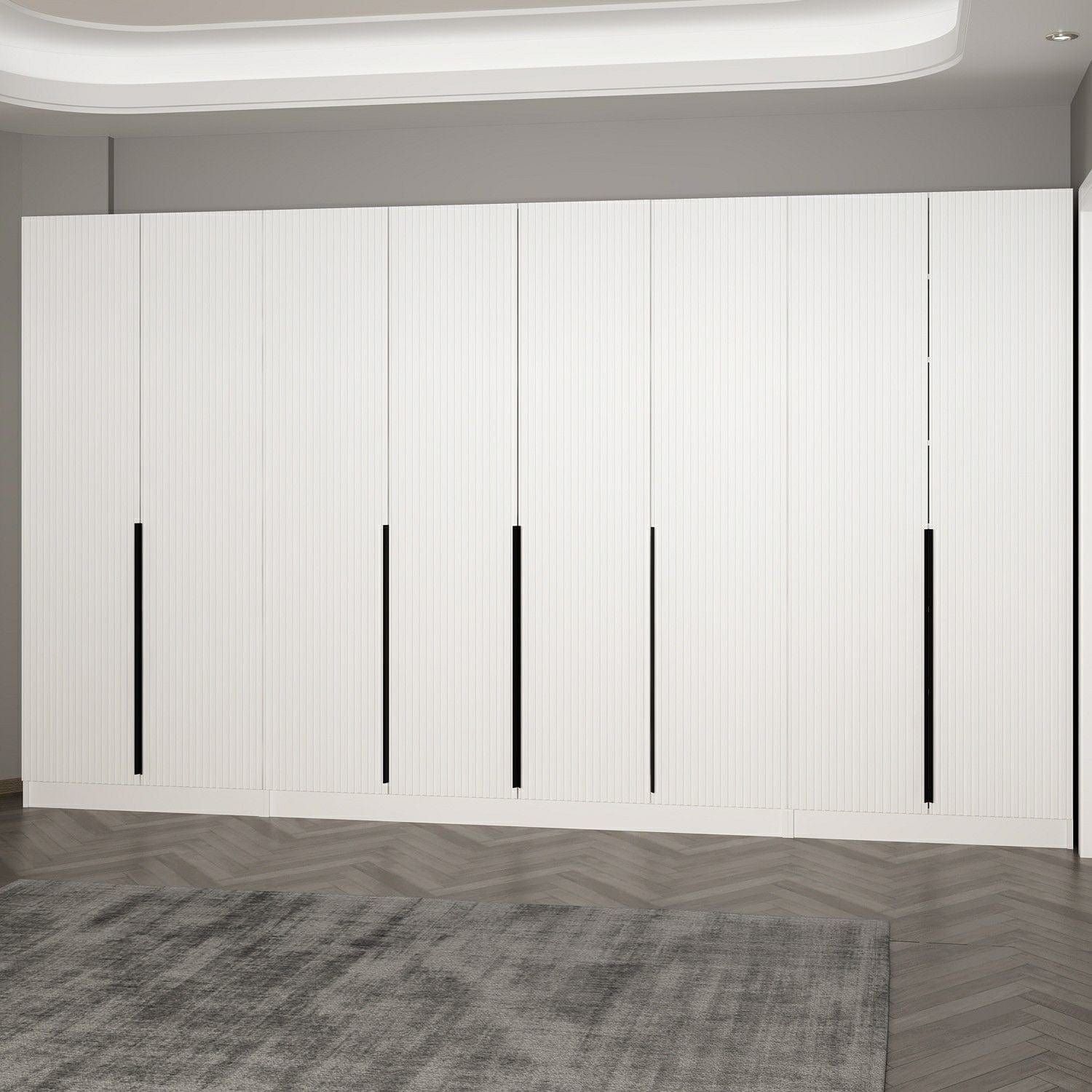 Asir Dulap din pal, cu 8 usi, Noah 8261 Alb, l360xA35xH210 cm