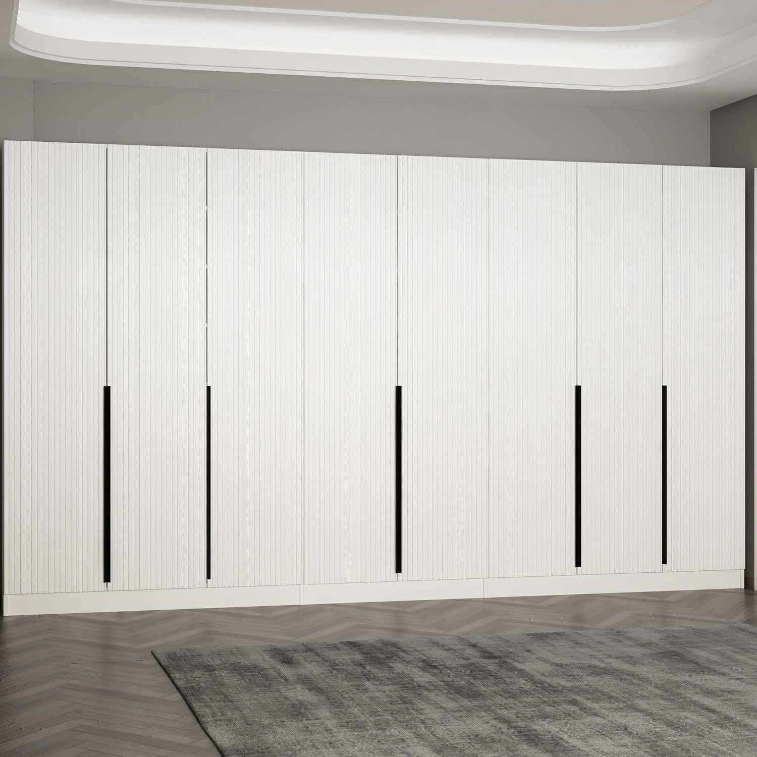 Dulap din pal, cu 8 usi, Noah 8262 Alb, l360xA35xH210 cm