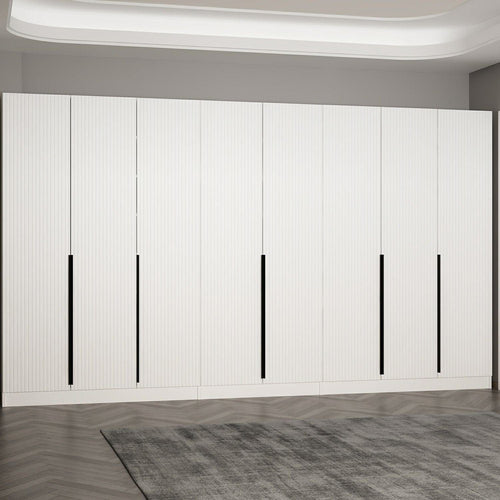 Dulap din pal, cu 8 usi, Noah 8262 Alb, l360xA35xH210 cm