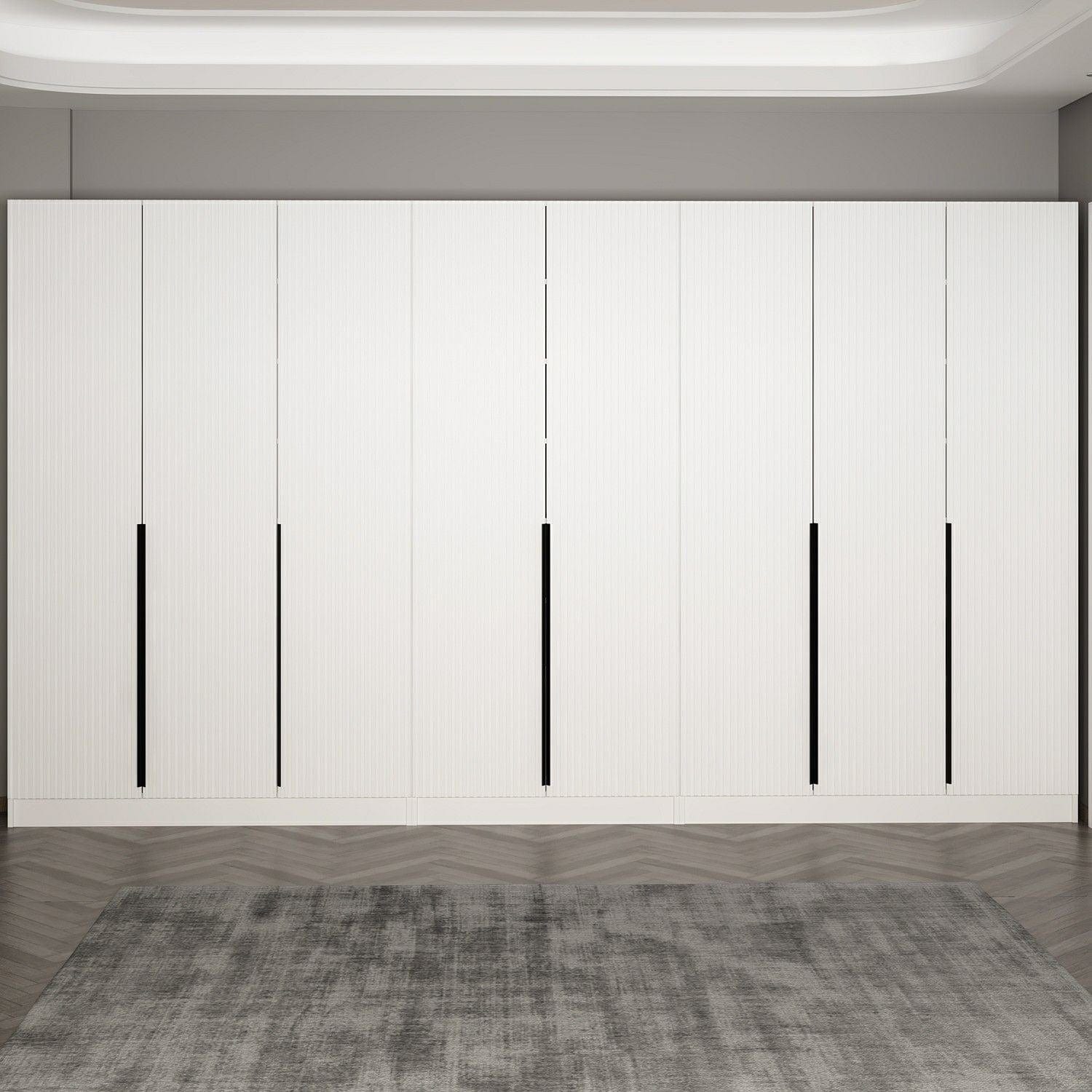 Dulap din pal, cu 8 usi, Noah 8262 Alb, l360xA35xH210 cm (1)