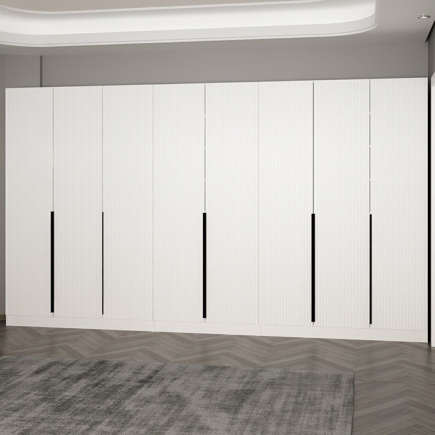 Dulap din pal, cu 8 usi, Noah 8262 Alb, l360xA35xH210 cm (2)