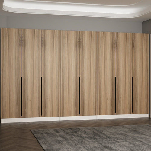 Dulap din pal, cu 8 usi, Noah 8284 Nuc, l360xA35xH210 cm