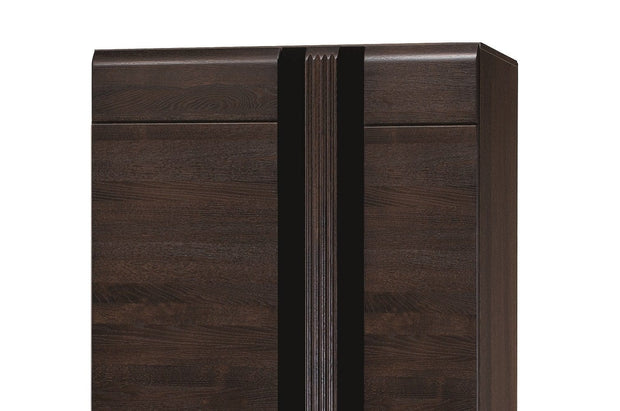 Szynaka Dulap din pal, furnir si lemn, cu 2 usi, Porti 70 Stejar Choco, l95xA60xH198 cm