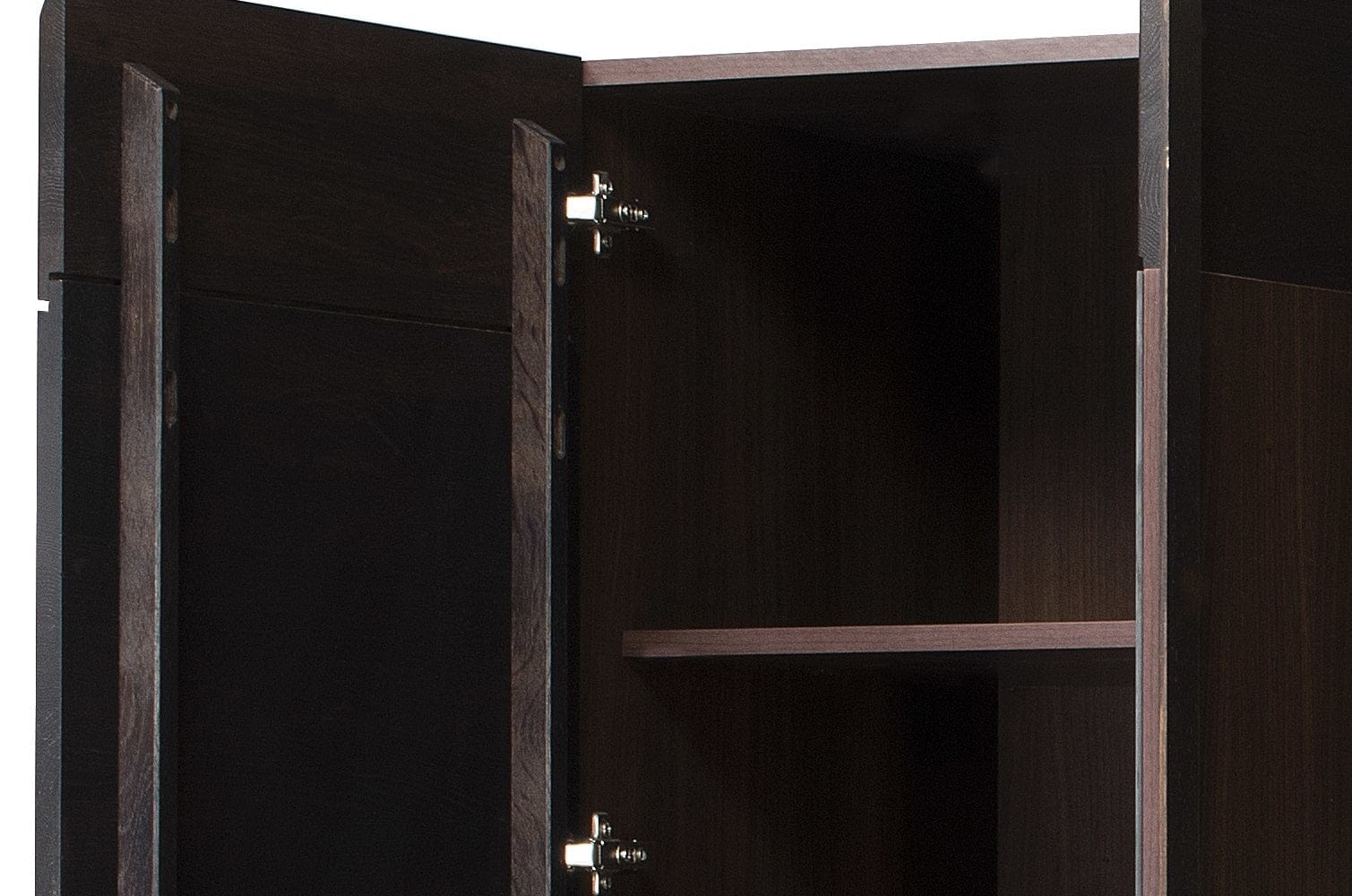 Szynaka Dulap din pal, furnir si lemn, cu 3 usi si oglinda Porti 73 Stejar Choco, l165xA60xH210 cm