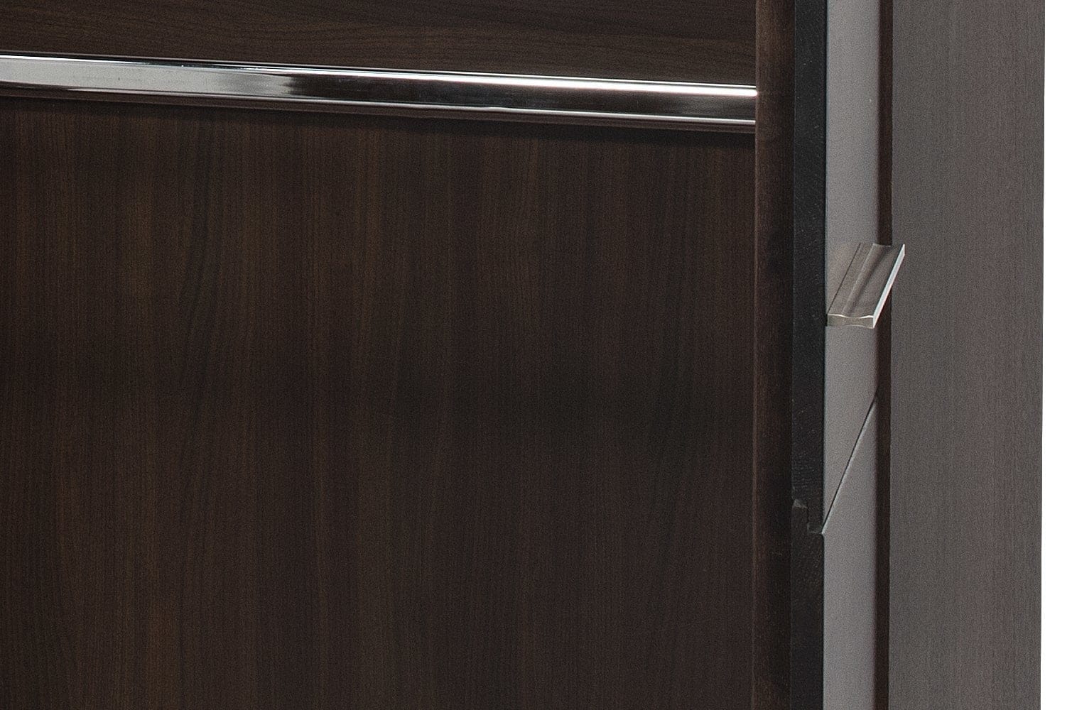 Szynaka Dulap din pal, furnir si lemn, cu 3 usi si oglinda Porti 73 Stejar Choco, l165xA60xH210 cm