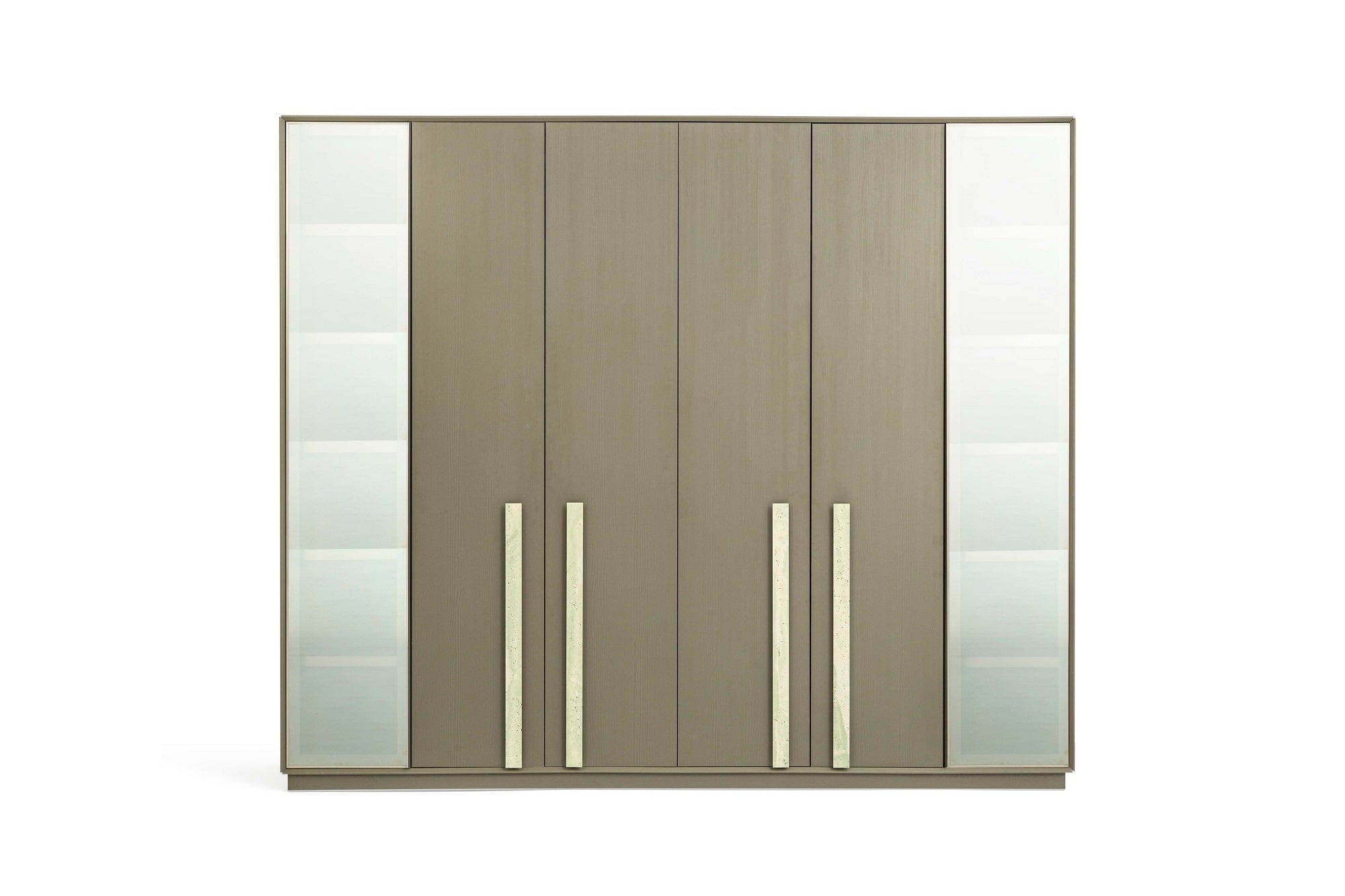 Candess Dulap din pal, MDF si sticla, cu 6 usi, Da Vinci Grej, l270xA57,4xH230 cm