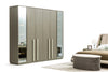 Candess Dulap din pal, MDF si sticla, cu 6 usi, Da Vinci Grej, l270xA57,4xH230 cm