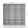 Dulap din pal si MDF, cu 2 usi glisante si oglinda, Gala Medium PK231-OG/GL Bej / Nuc Pacific, l230xA61xH224 cm (1)