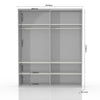 Dulap din pal si MDF, cu 2 usi glisante si oglinda, Gala Small PK181-OG/GL Bej / Nuc Pacific, l182xA61xH224 cm (1)