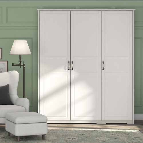 Jela Dulap din pal si MDF, cu 3 usi, Evergreen P3/EG Medium Ivoir Mat / Pin Polar, l191xA58xH224 cm