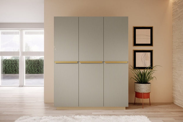 Dulap din pal si MDF, cu 3 usi, Nicole 150-3D Auriu, l150xA62xH207 cm (2)
