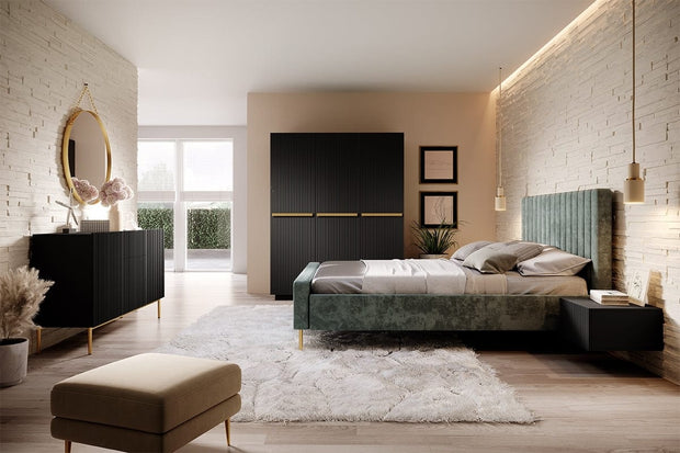 Dulap din pal si MDF, cu 3 usi, Nicole 150-3D Auriu, l150xA62xH207 cm (5)