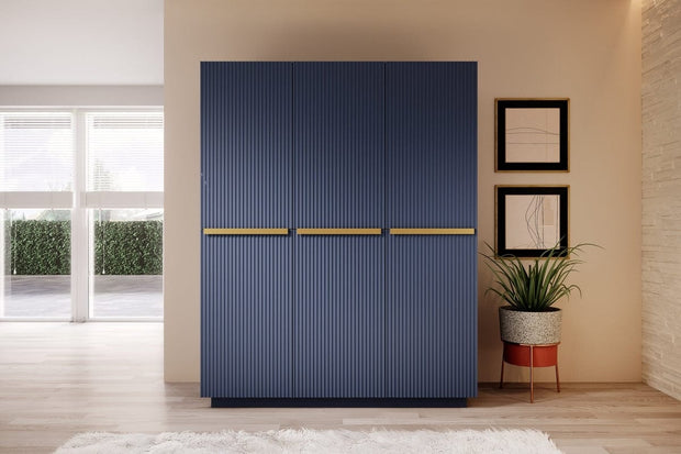 Dulap din pal si MDF, cu 3 usi, Nicole 150-3D Auriu, l150xA62xH207 cm (8)