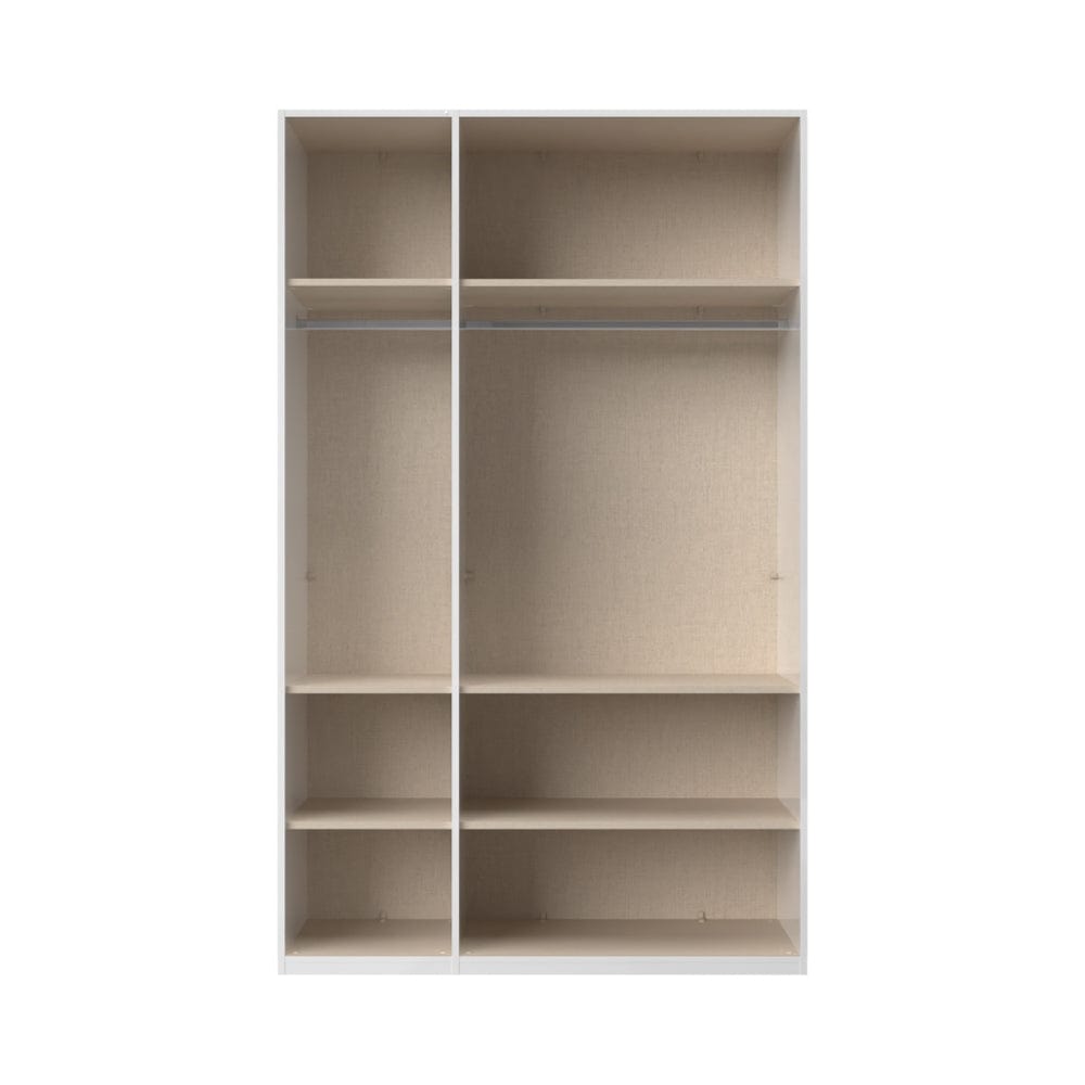 Jela Dulap din pal si MDF, cu 3 usi si oglinda, Avis P3-1OG/AV Alb / Nuc Pacific, l137xA56xH224 cm