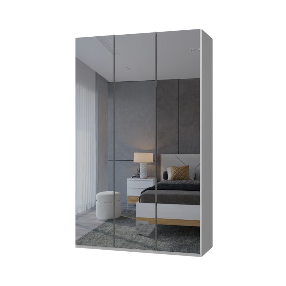 Jela Dulap din pal si MDF, cu 3 usi si oglinda, Avis P3-3OG/AV Mirror Alb, l137xA56xH224 cm