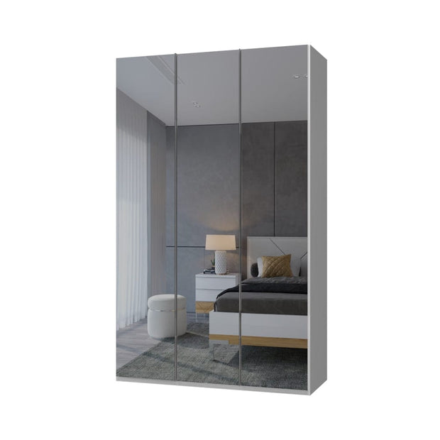 Jela Dulap din pal si MDF, cu 3 usi si oglinda, Avis P3-3OG/AV Mirror Alb, l137xA56xH224 cm