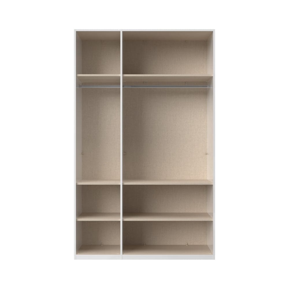 Jela Dulap din pal si MDF, cu 3 usi si oglinda, Avis Stripes P3A-1OG/AV Alb / Nuc Pacific, l142xA60xH227 cm