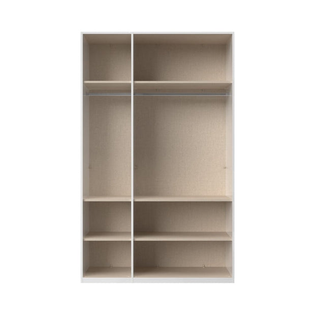 Jela Dulap din pal si MDF, cu 3 usi si oglinda, Avis Stripes P3A-1OG/AV Alb / Nuc Pacific, l142xA60xH227 cm