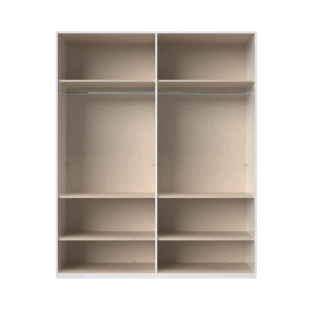 Jela Dulap din pal si MDF, cu 4 usi, Avis P4/AV Alb / Nuc Pacific, l182xA56xH224 cm