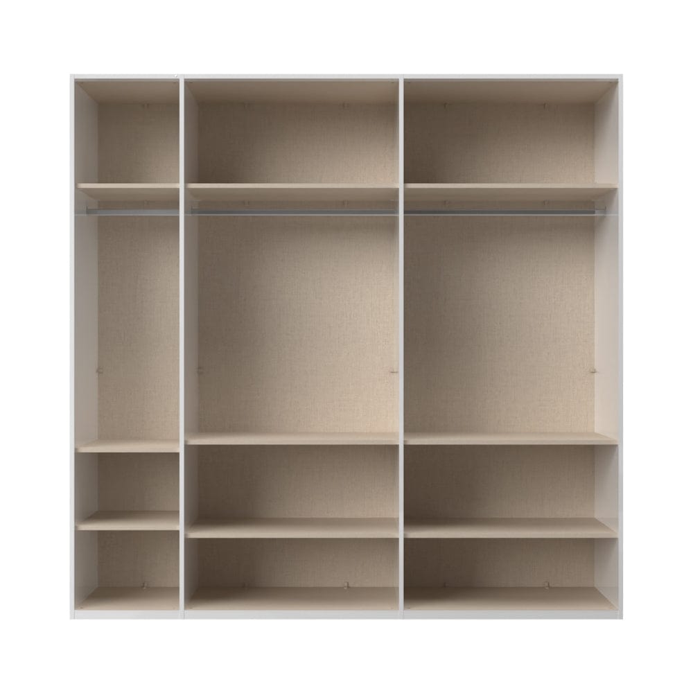 Jela Dulap din pal si MDF, cu 5 usi, Avis P5/AV Alb / Nuc Pacific, l227xA56xH224 cm