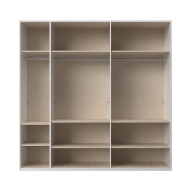 Jela Dulap din pal si MDF, cu 5 usi, Avis P5/AV Alb / Nuc Pacific, l227xA56xH224 cm