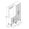 Asir Dulap hol din pal, cu 8 usi si cuier, Berlin BA Nuc / Antracit, l120xA35xH200 cm