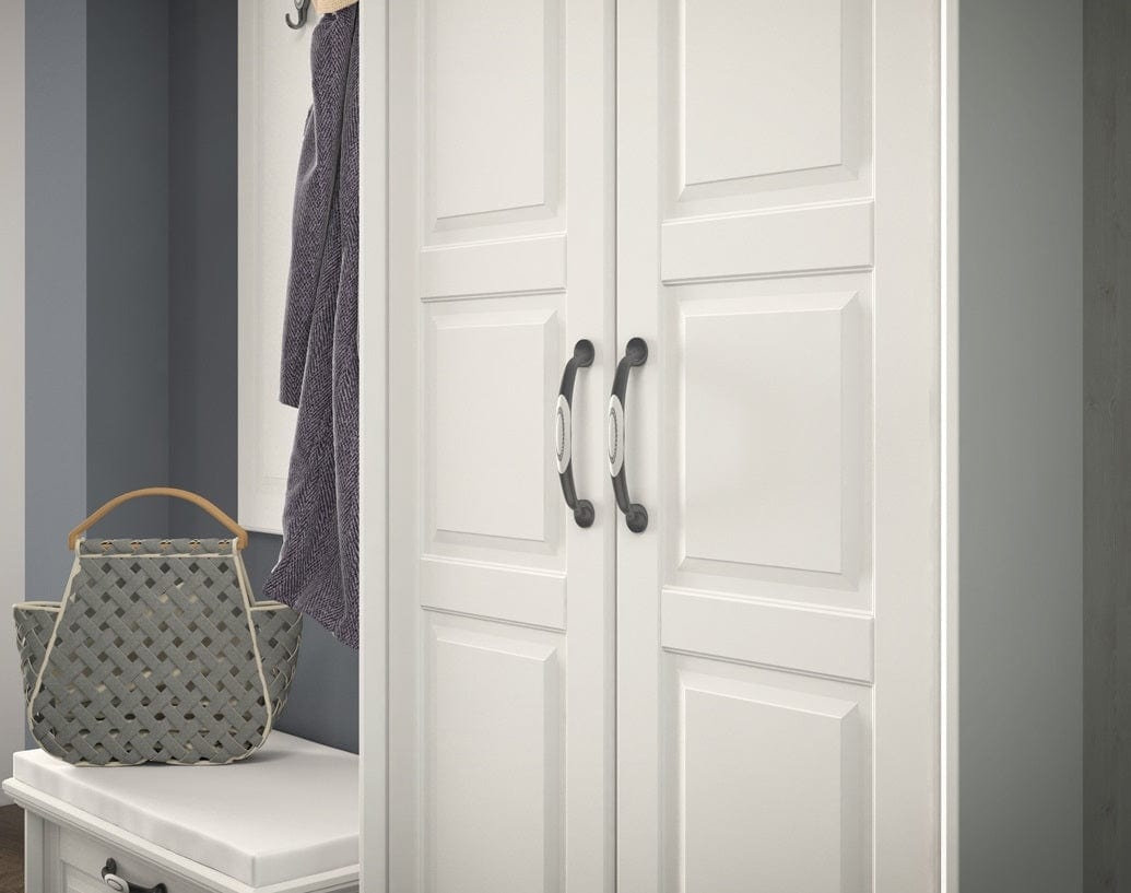 Jela Dulap hol din pal si MDF, cu 2 usi, Evergreen Ivoir Mat / Pin Polar, l78xA39xH191 cm