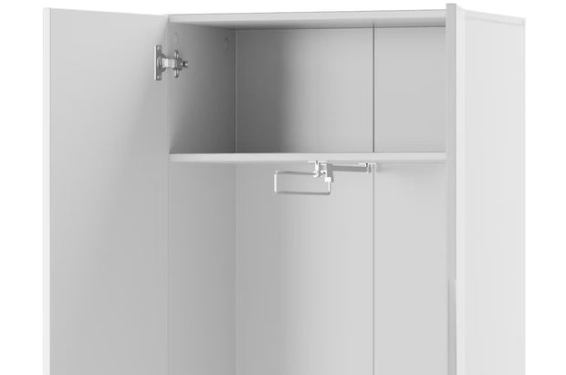 Szynaka Dulap hol din pal si MDF, cu 2 usi si oglinda, Lucca 08 Alb, l60xA38xH199 cm