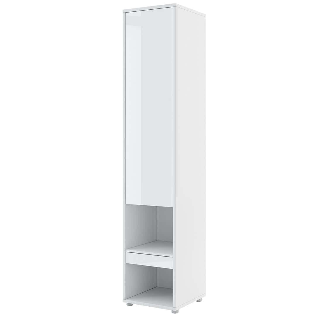 Lenart Dulap inalt cu 1 usa si 1 sertar, BC07 Alb Lucios, l45xA46xH217 cm