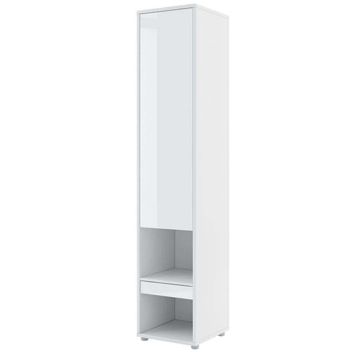Lenart Dulap inalt cu 1 usa si 1 sertar, BC07 Alb Lucios, l45xA46xH217 cm
