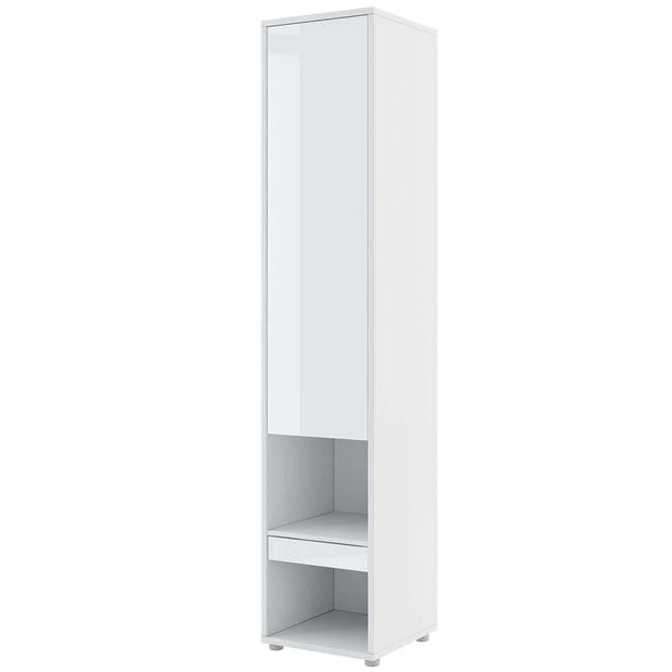 Lenart Dulap inalt cu 1 usa si 1 sertar, BC07 Alb Lucios, l45xA46xH217 cm