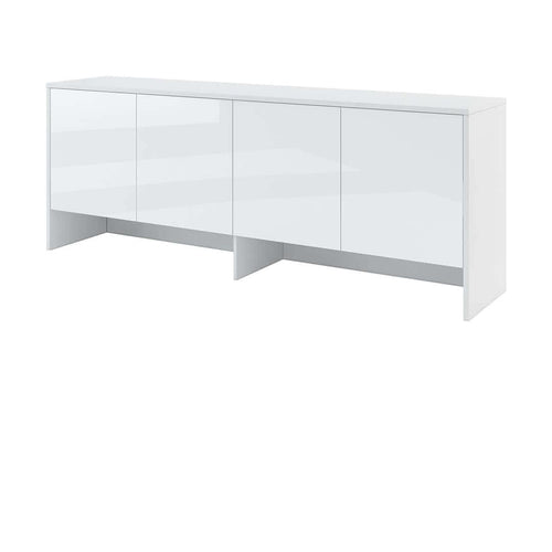 Lenart Dulap suspendat cu 4 usi, din pal, BC10 Medium Horizontal Alb Lucios, l211xA46xH80 cm