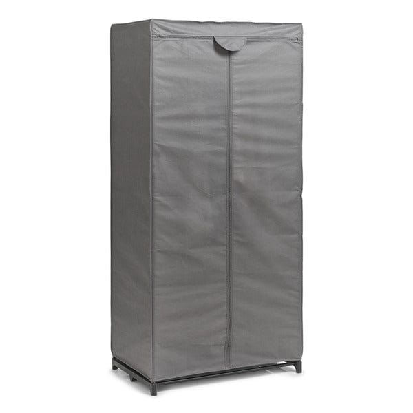 Zeller Dulap textil cu fermoar si cadru metalic, Vlies Gri, l75xA50xH160 cm