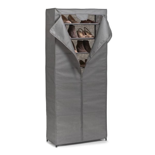 Zeller Dulap textil pentru incaltaminte, Vlies Medium Gri, l66xA30xH156 cm