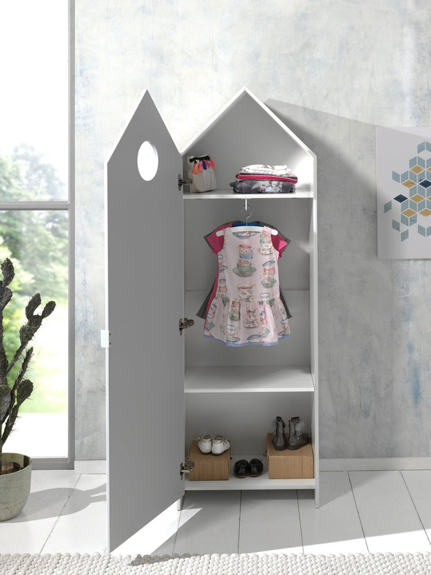 Vipack Dulap tip casuta din MDF, cu 1 usa pentru copii Casami Alb, l57,6xA37xH171,3 cm