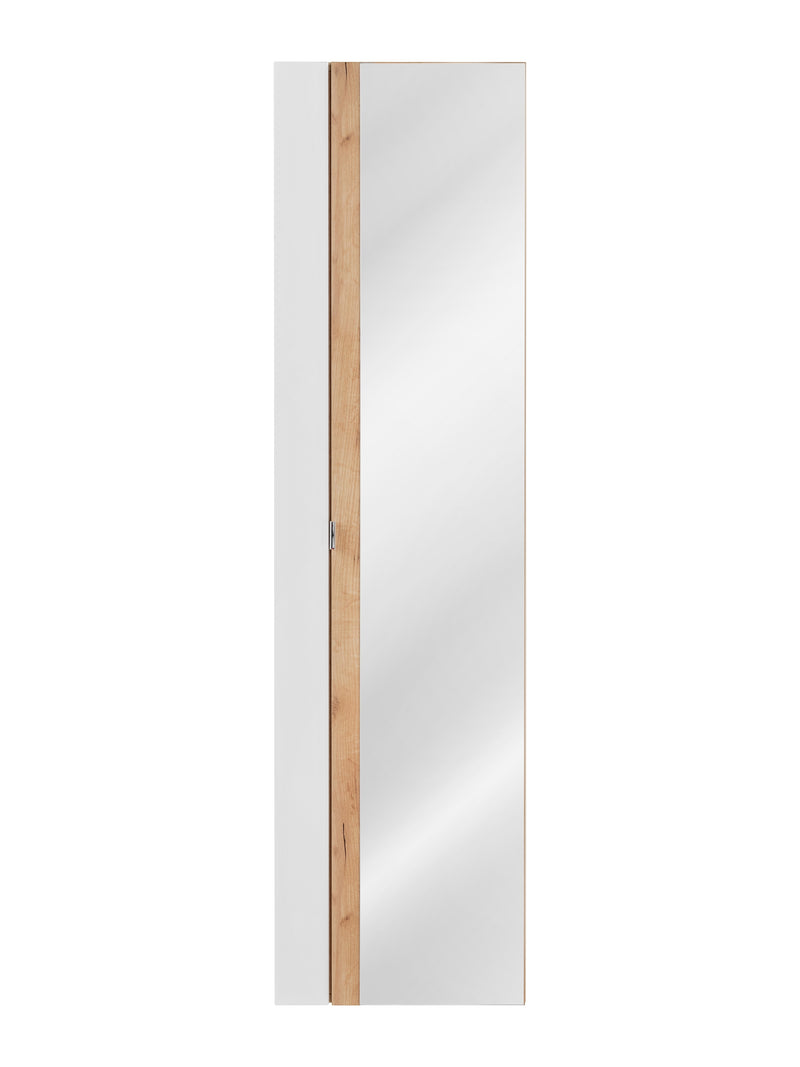 Dulap baie inalt cu 1 usa si oglinda, Capri White, l45xA33xH170 cm (1)