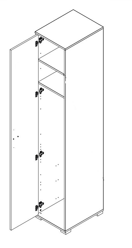 Dulap din pal cu 1 usa, pentru copii, Kiki P1 Tall Alb, l44xA56xH236 cm (4)