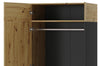 Dulap hol din pal, cu 2 usi, Lucas 70 Stejar Artisan / Negru Mat, l90xA60xH193 cm (5)