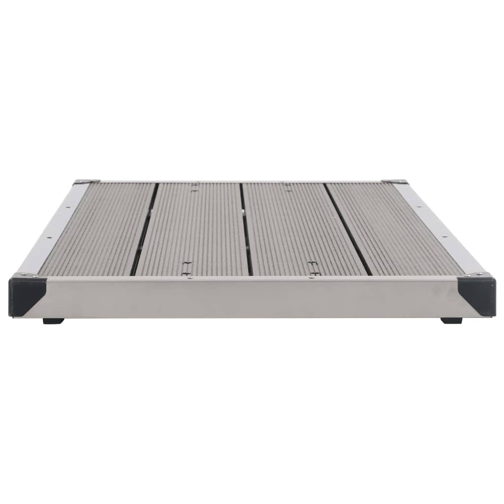 VidaXL Dus de exterior cu platforma, din aluminiu si WPC, Corsica Large Gri, L110xl62xH220 cm