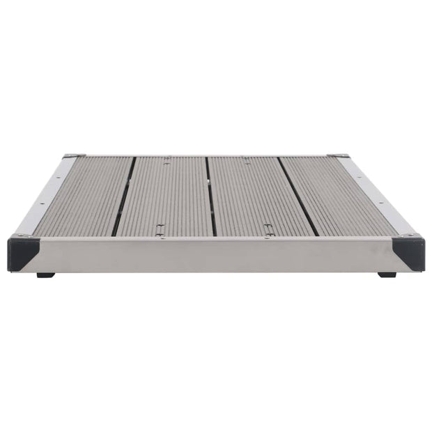 VidaXL Dus de exterior cu platforma, din aluminiu si WPC, Corsica Large Gri, L110xl62xH220 cm