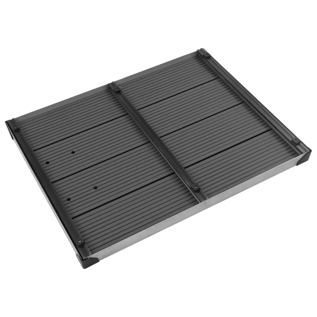 VidaXL Dus de exterior cu platforma, din aluminiu si WPC, Corsica Small Gri, L80xl62xH220 cm