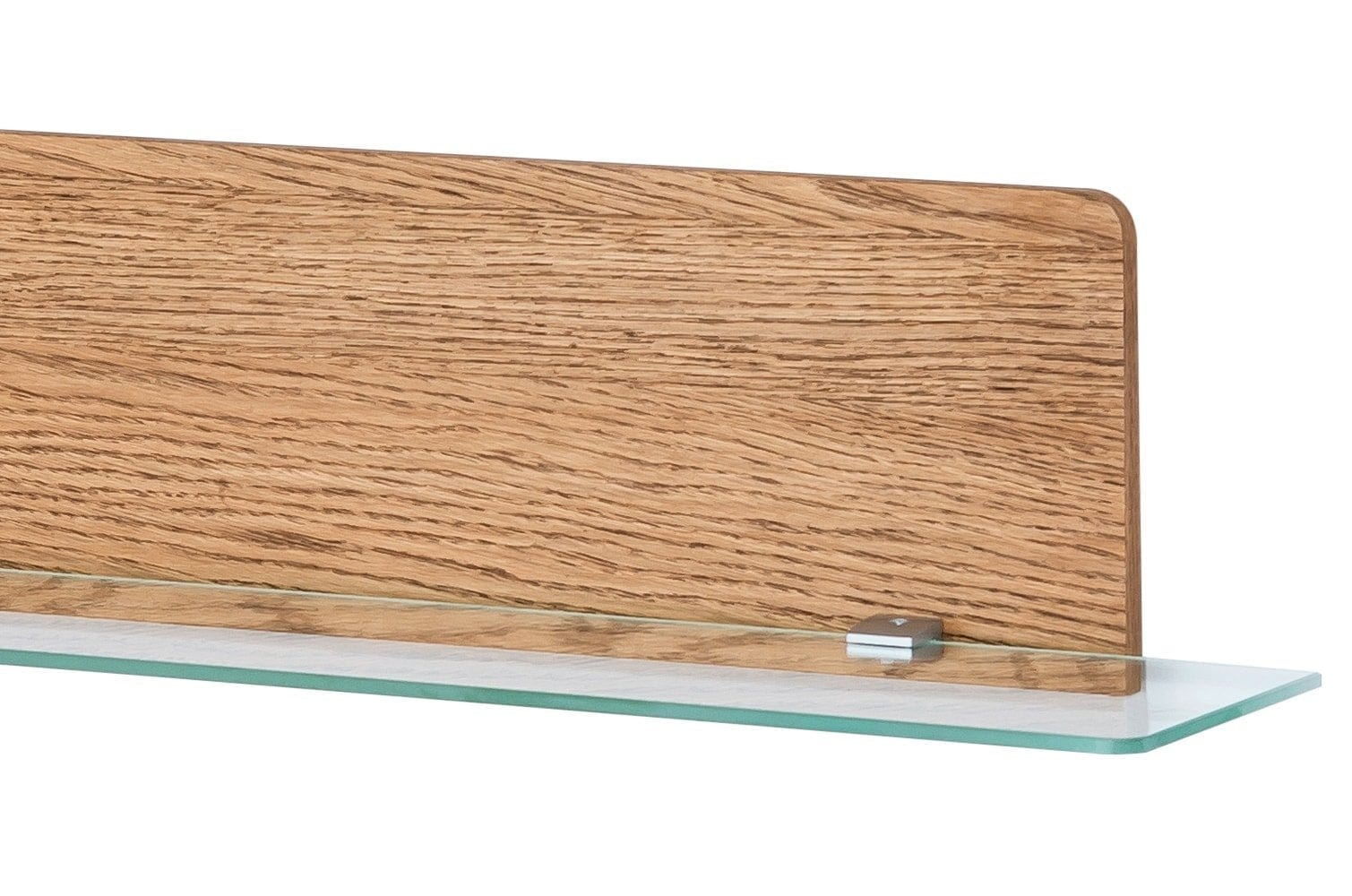 Szynaka Etajera din furnir si sticla cu LED inclus Montenegro 35 Large Stejar Rustic, l160xl25xH23 cm