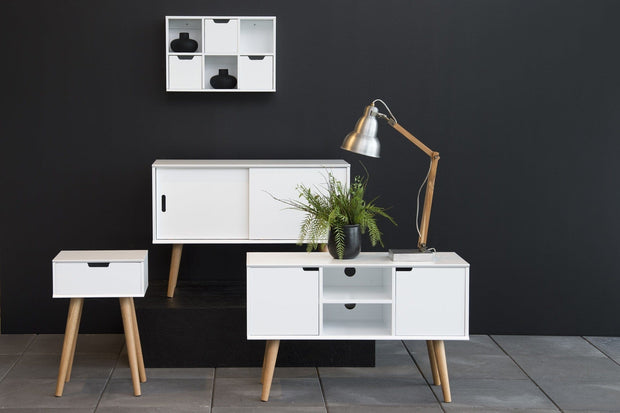 Etajera din MDF Mitra Alb, l58xA18xH39 cm (1)