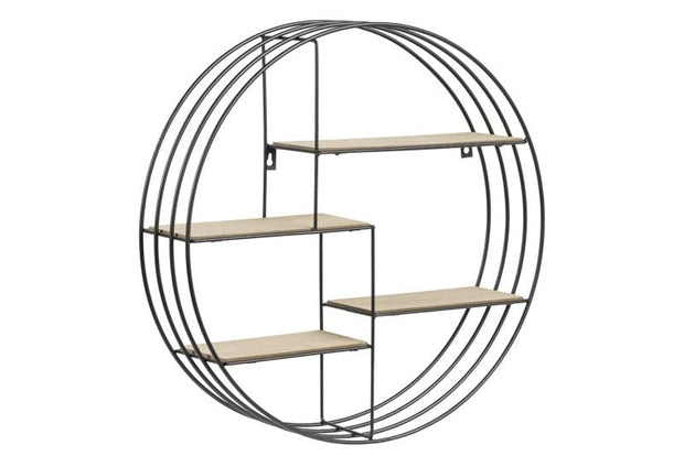 Etajera din metal si lemn Darkenberg Black (1)