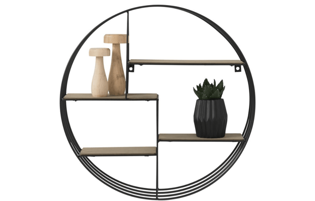 Etajera din metal si lemn Darkenberg Black (3)